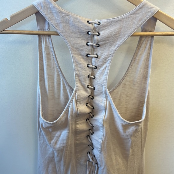 Elizabeth and James Cream Tan Maxi Lace Up Dress Coverup Swim Cover XS - Picture 7 of 7